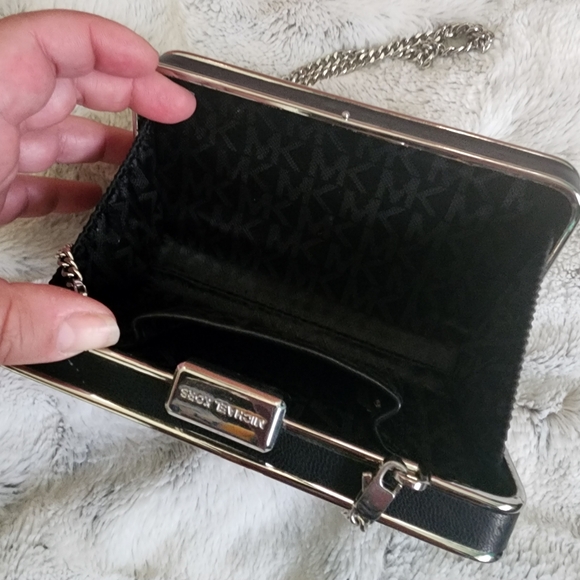 Michael Kors Elsie studded black leather evening bag clutch - Picture 6 of 12